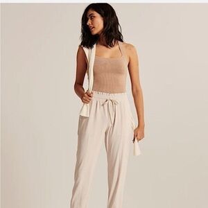 Abercrombie & Fitch Crossback Knit Sweater Bodysuit in Light Brown